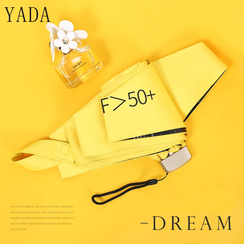 

YADA 2019 Solid Ultralight Mini Pocket Umbrella Rain Women uv Charm Flat Handle Fold Umbrella For Womens Windproof Umbrell YS642
