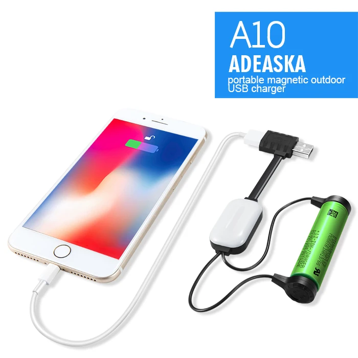 ADEASKA A10 портативное магнитное Внешнее зарядное устройство USB для цилиндрической