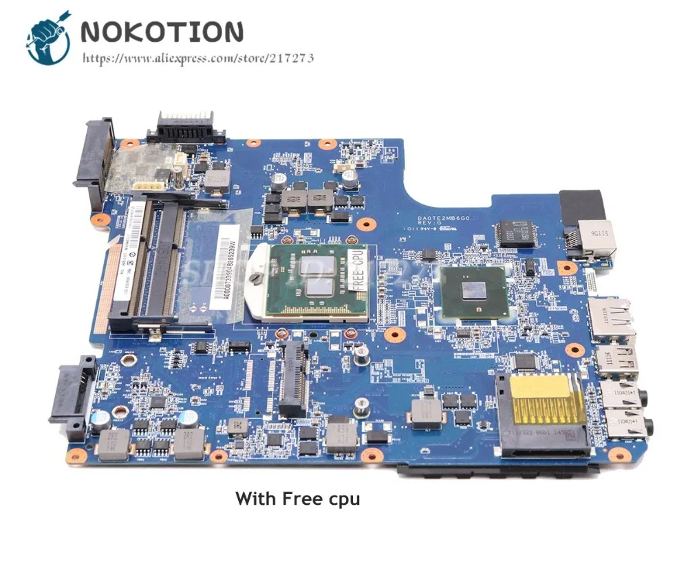 

Материнская плата NOKOTION A000073390 DA0TE2MB6G0 для ноутбука Toshiba Satellite L640 L645, материнская плата HM55, бесплатный ЦП