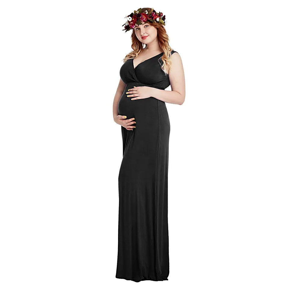 Dress 1 and Garland VOGUEON/летние платья для беременных; женские платья без рукавов с глубоким v-образным вырезом; модная одежда для беременных; вечерние платья для душа - Цвет: Dress 1 and Garland
