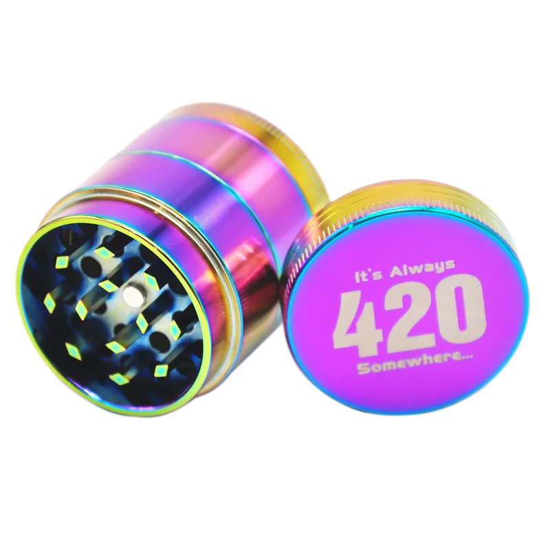 40/50/58 мм 4Lay Tobacco Grinder Радужный цвет травяная дробилка для специй металлический