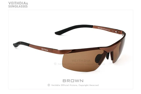 Бренд VEITHDIA, Оригинальный чехол, мужские поляризованные солнцезащитные очки без оправы, прямоугольные, UV 400, зеркальные Мужские солнцезащитные очки для мужчин, 6501