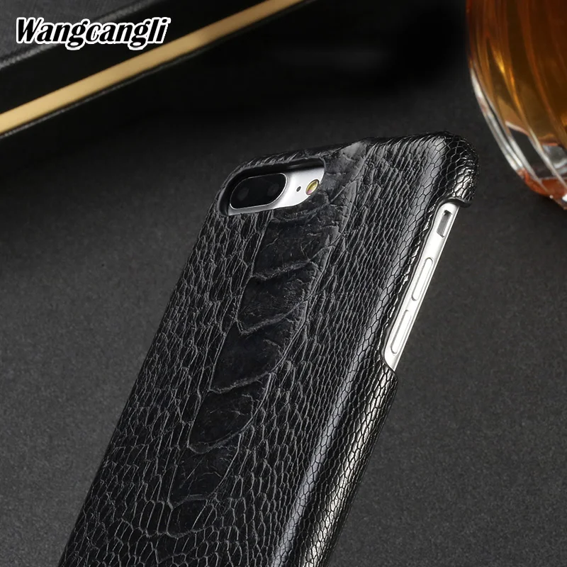 

Luxury natural Ostrich foot skin phone case for iPhone 7 plus Genuine Leather phone Back shell luxury phone protection case