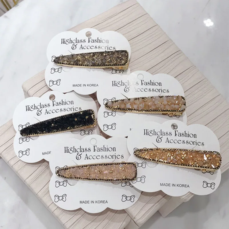 Женские прозрачные длинные треугольные шпильки с кристаллами модные аксессуары