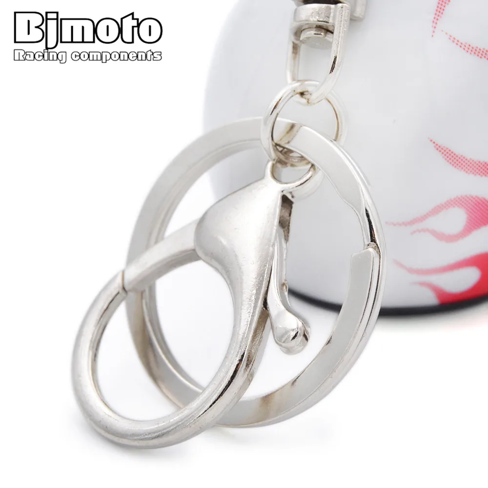 BJMOTO 1PC Модный брелок для мужчин и женщин, Ключевое кольцо С красными пламенами, Мотошлем Цепь для автомобиля, кошелька, сумки, подарок, известность на.