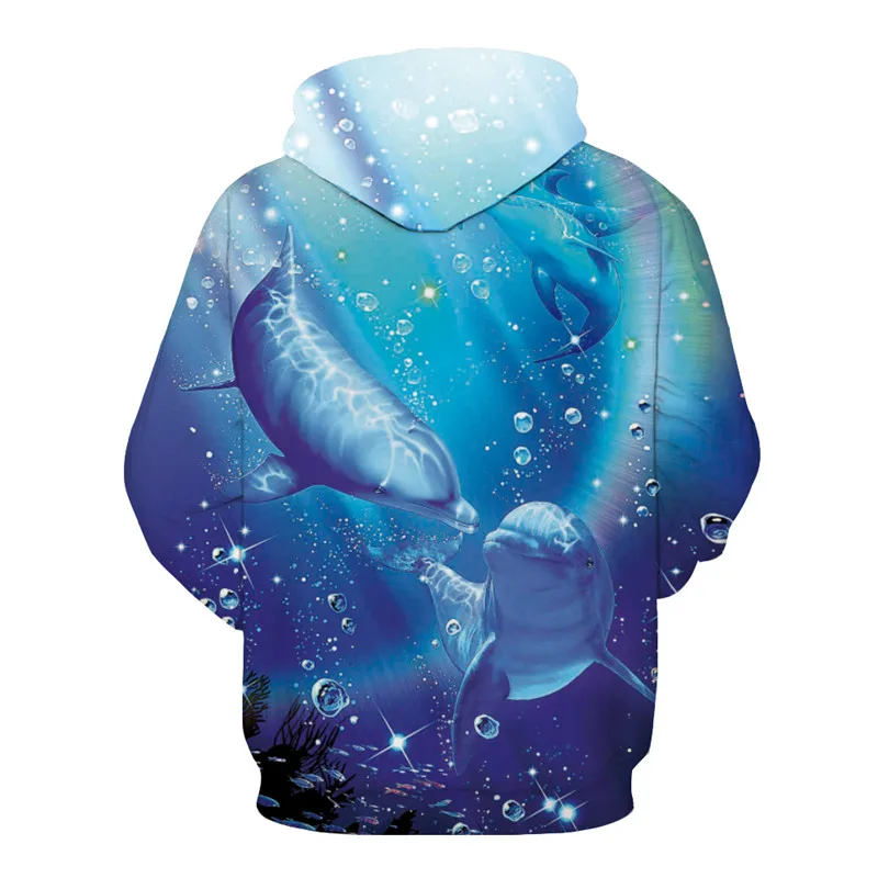 Модная Толстовка с принтом дельфинов Ocean Two модная мужская и женская спортивная