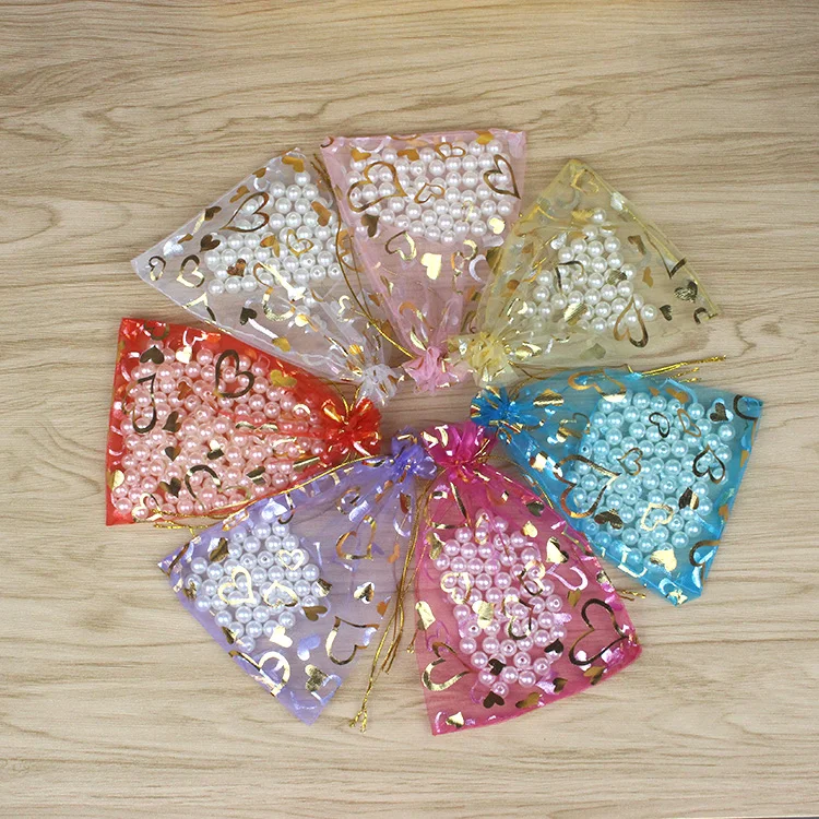 Бесплатная доставка Оптовая продажа бронзового цвета большие мешки из органзы