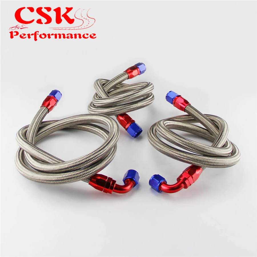 Плетеный шланг для охлаждения масла двигателя JDM из нержавеющей стали 10 дюймов