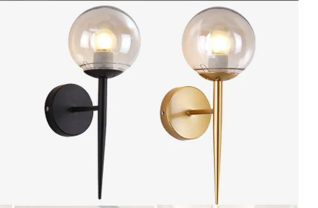 Современный светодиодный настенный светильник стеклянный шар бра LED спальня