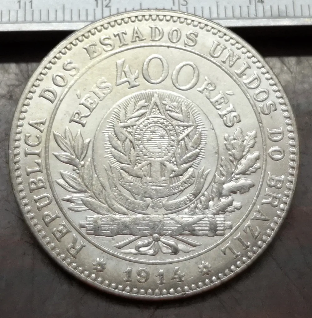 1914 Бразилия 400 повторный пробный удар шаблон Посеребренная копия
