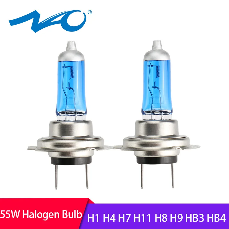 NAO 2x h7 галогеновые лампы для Фар h4 H11 55 Вт Светильник автомобиля 12V HB4 HB3 автомобилей
