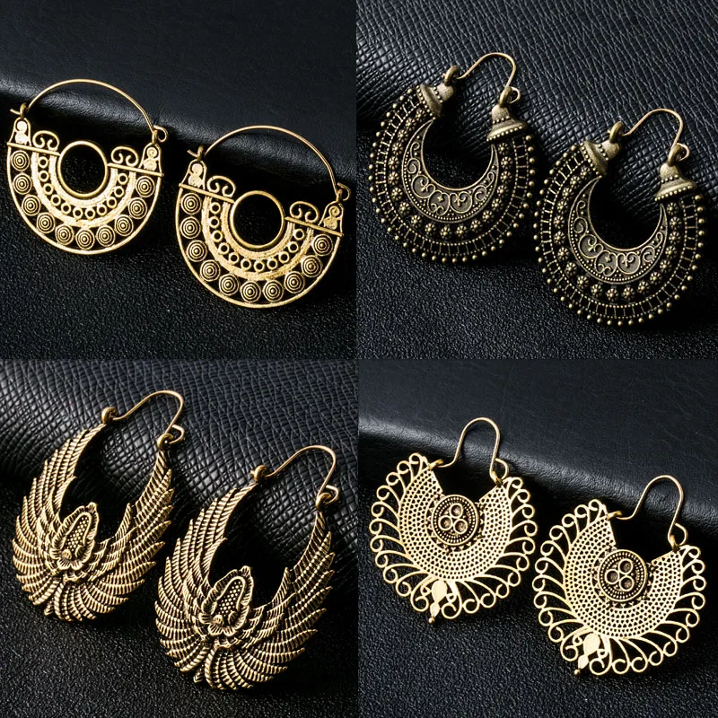 Fashion Bohemia Metal Statement Earrings For Women Boho Hanging Dangle Drop Earing Modern Jewelry | Украшения и аксессуары