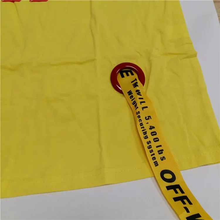 Хорошее качество Повседневный стиль с принтом букв круглым вырезом желтые