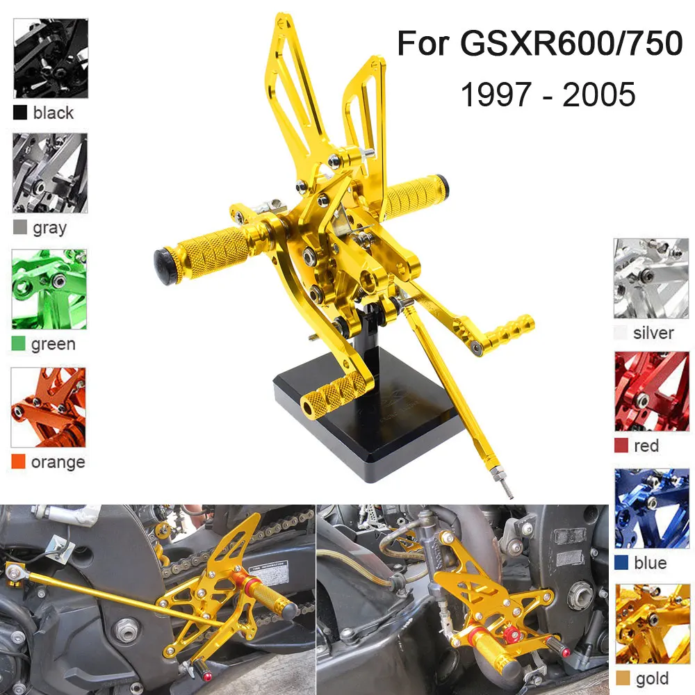 

CNC Алюминиевые Регулируемые задние ножки для Suzuki GSXR 600 750 GSXR600 GSXR750 1997 1998 1999 2000 2001 2002 2003 2004 2005