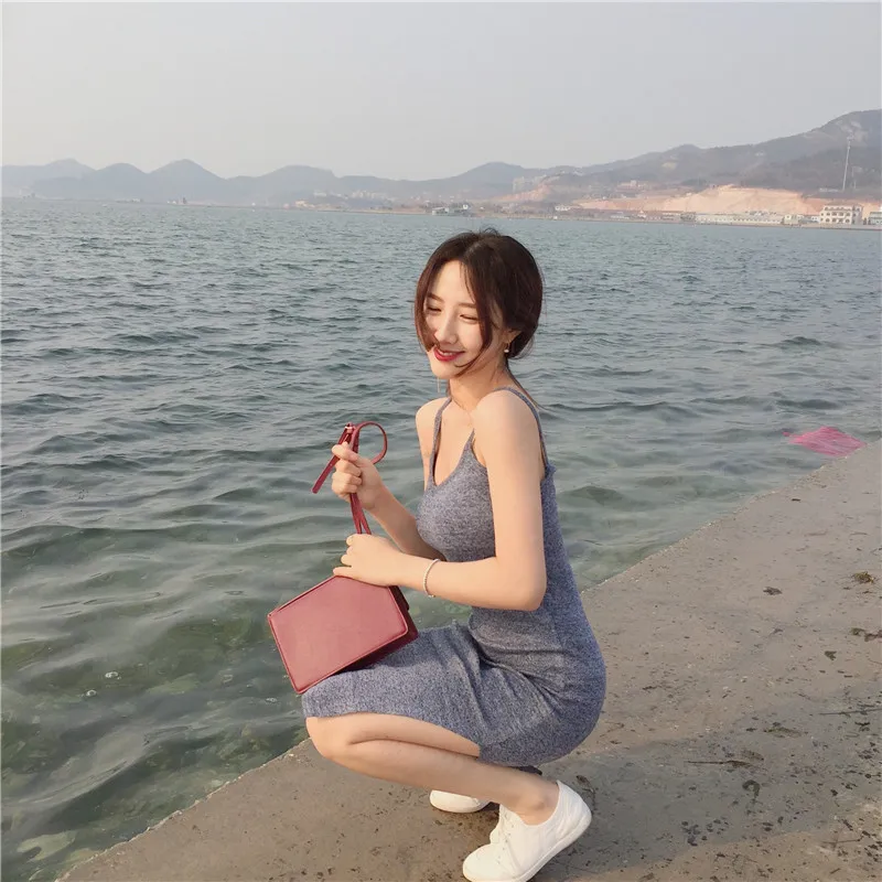 Lychee сексуальное летнее женское платье без рукавов с открытыми плечами на