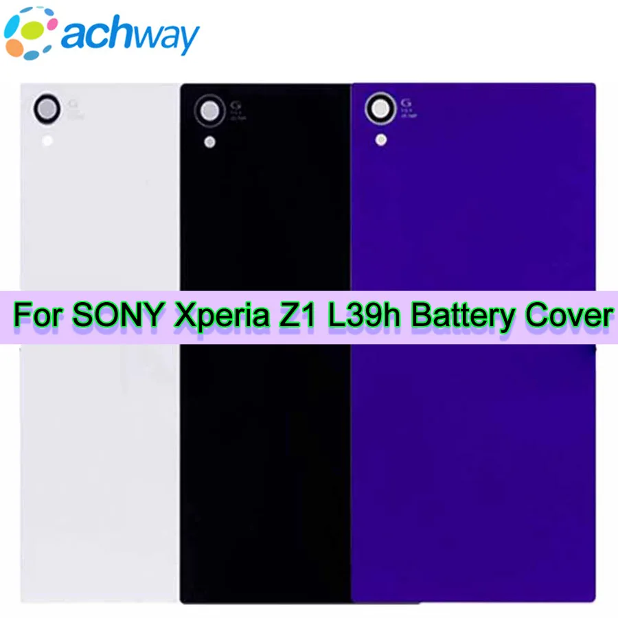 5.0" For Sony Xperia Z1 L39h Back Battery Cover C6902 Rear Glass Door Housing Panel Replacement For Sony Z1 Battery Cover C6903