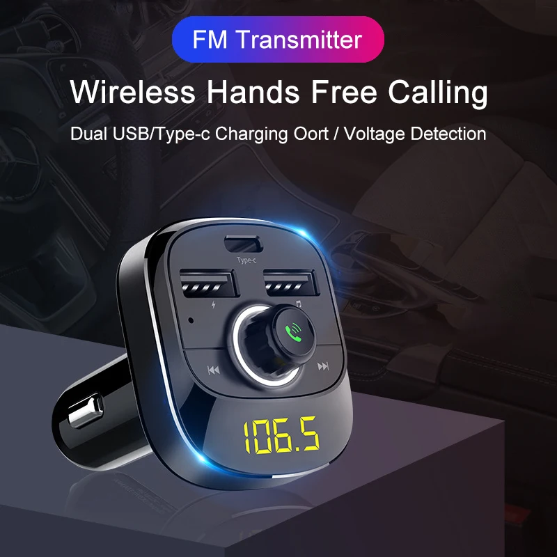 Передатчик громкой связи Bluetooth автомобильный комплект Aux Модулятор MP3 плеер порт
