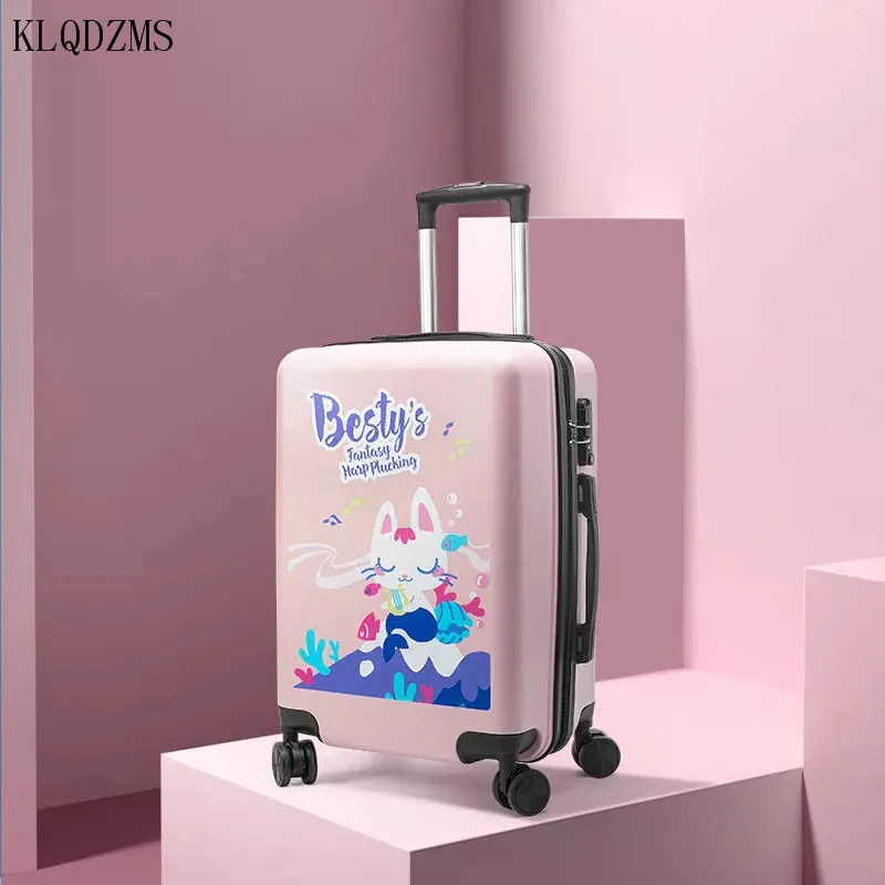 KLQDZMS 20-дюймовый детский Дорожный чемодан Детский на колесиках из АБС-пластика