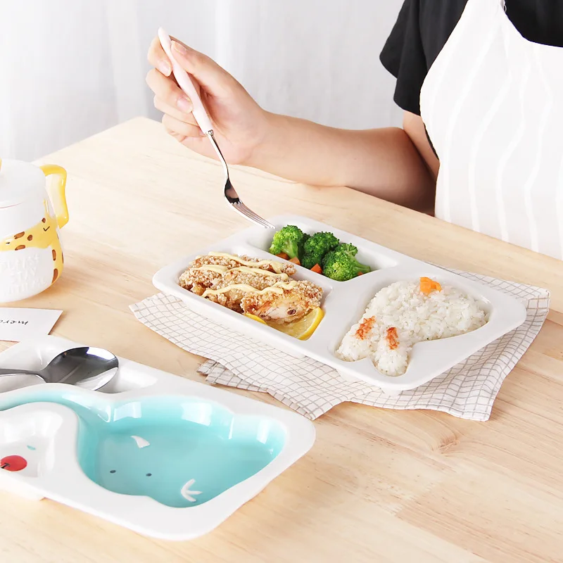 Креативный поднос разделяющая тарелка керамическая посуда с мультяшными