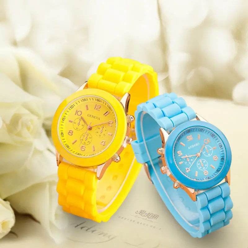Casual Watch Unisex Quartz 14 Colors Men Women Analog Wristwatches Fashion Silicone Watches | Наручные часы