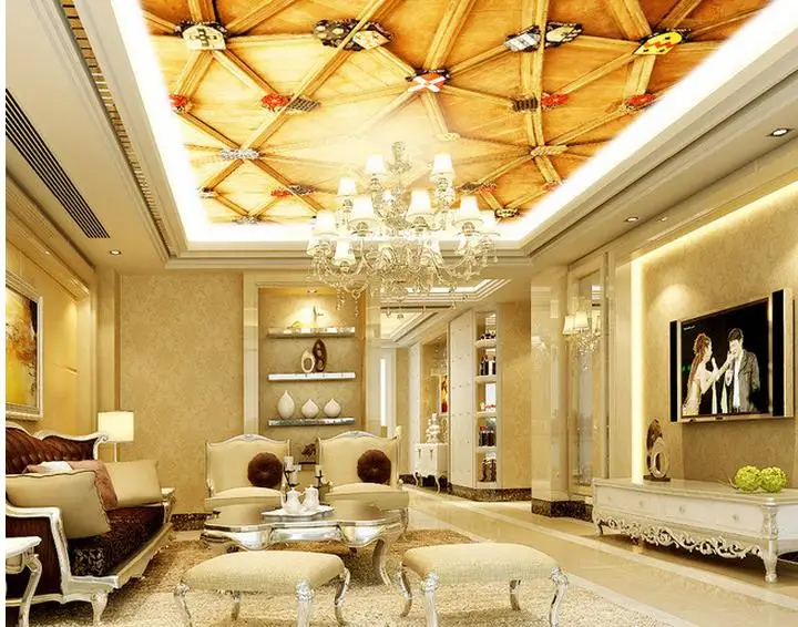 3D потолочные фрески обои Европейский роскошная гостиная потолок fresco дизайн