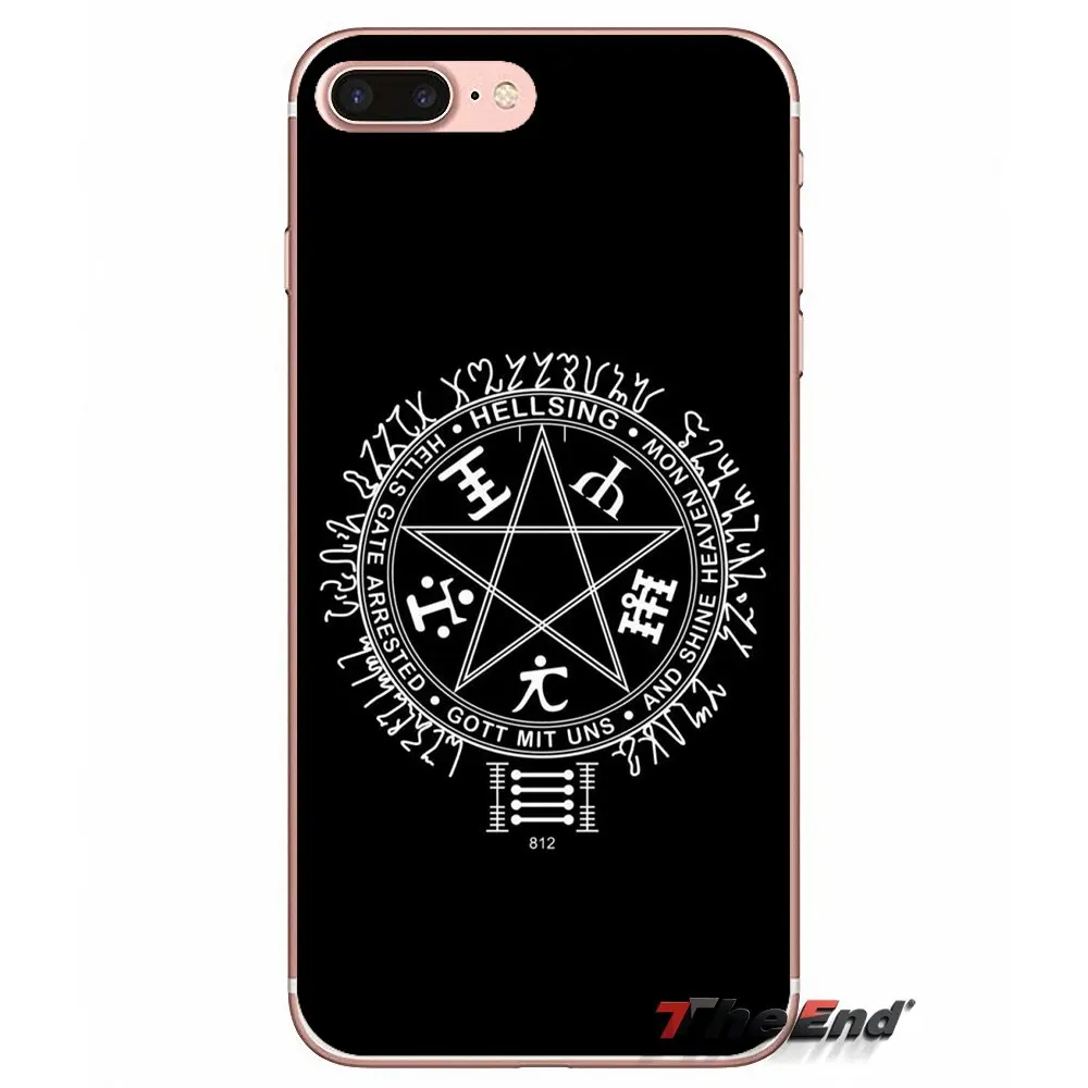 Чехол для Samsung Galaxy S3 S4 S5 MINI S6 S7 edge S8 Plus Note 2 3 4 5 Grand Core Prime Hellsing Comics с красным логотипом
