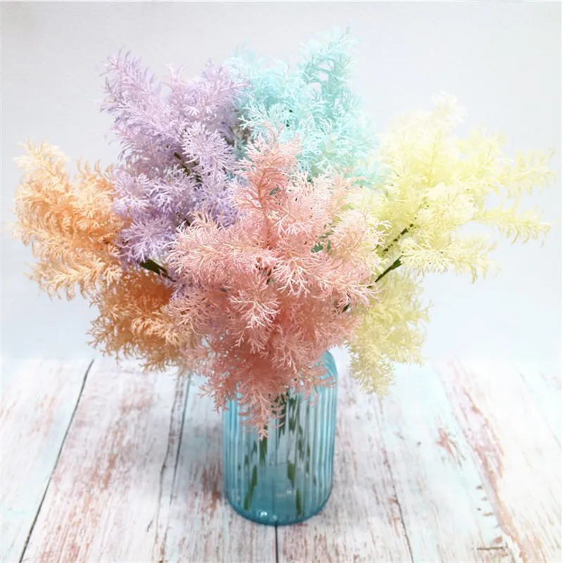 Fake Single Stem Smoky Grass 17.72&quot Length Simulation Misty Flower for Wedding Home Showcase Decorative Artificial Plants | Дом и сад