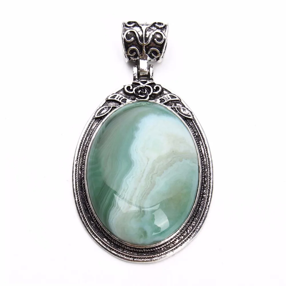 1pcs 38X67mm Tibetan Stone Pendants Cabochon Diy With Natural Opal Setting Base Bezel Cameo Tray for necklace | Украшения и