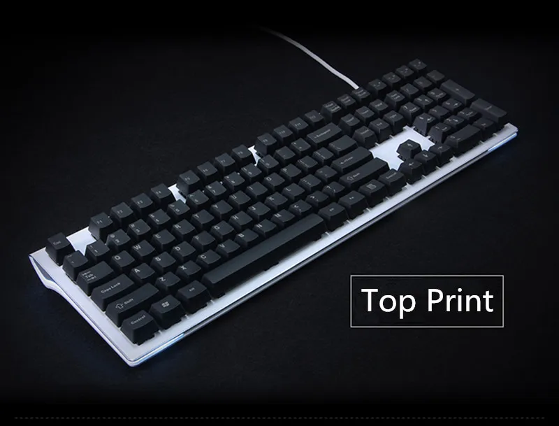 Черно белые колпачки для ключей Cherry MX 108 PBT OEM профиль механическая клавиатура