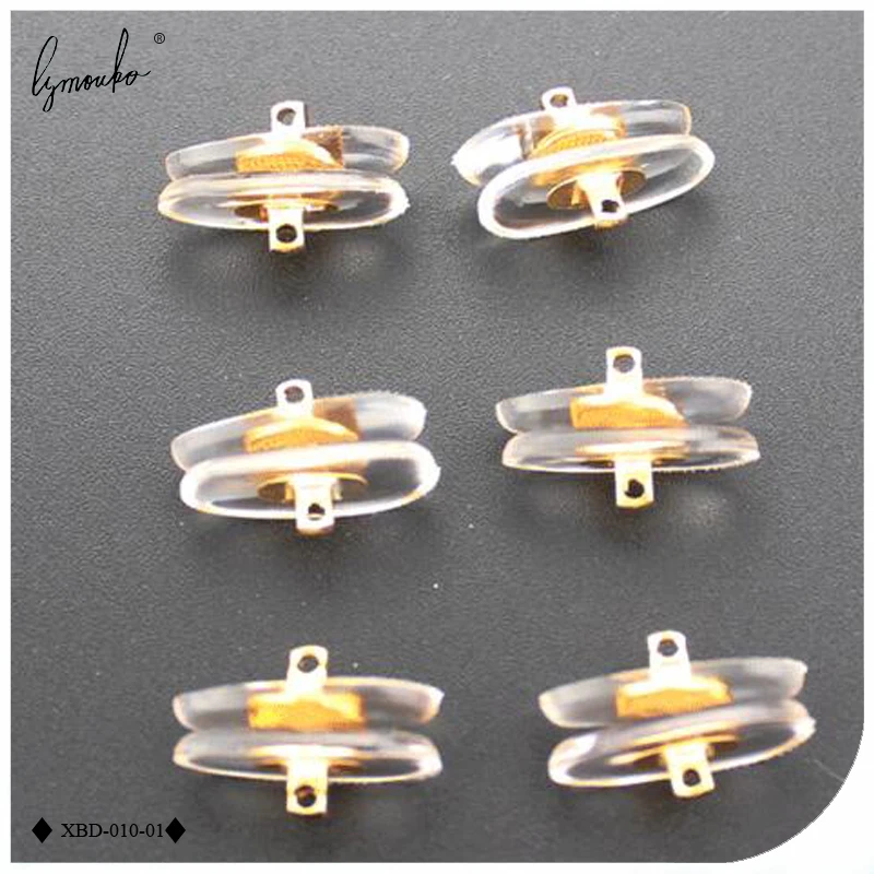 Lymouko 10 Pairs/Lot PVC Glasses Anti Slip Aluminum Conductor Insert Nose Pads Comfortable Silicone Silver Golden Nose Pad