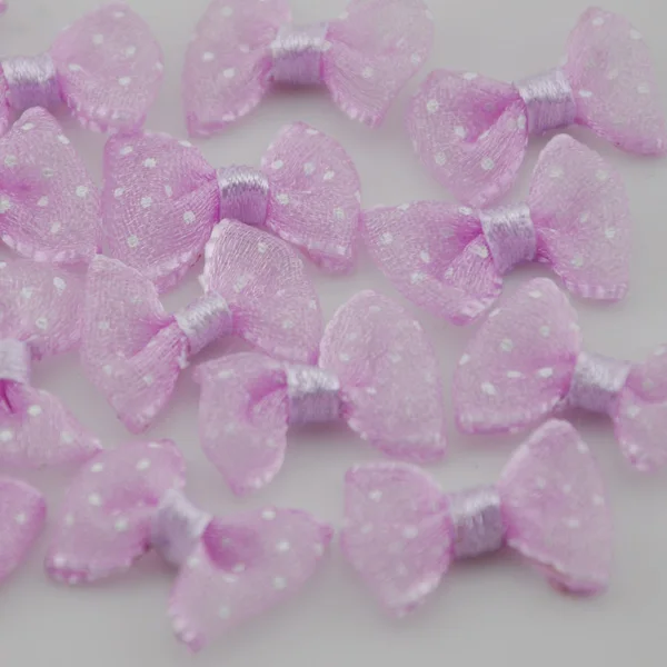 Purple 30 шт органзы Ленточные банты Цветочные Dot аппликация, Швейное Ремесло комплекты Upick A013 - Цвет: Purple