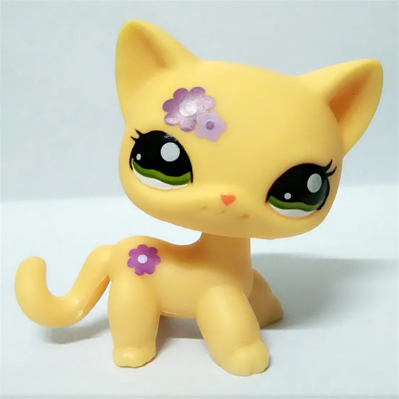LP Pet Shop животного фиолетовый цветок желтый короткие волосы игрушки Бесплатная