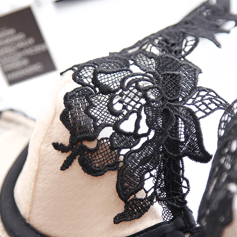 BALALOUM, новинка, женский сексуальный тонкий прозрачный Эротический бюстгальтер, Цветочная кружевная вышивка, абрикосовый бюстгальтер, пуш-ап, женское нижнее белье, нижнее белье