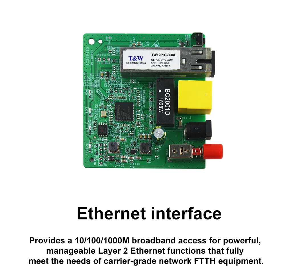 FTTH 1GE GEPON 1 порт ONU EPON PCBA печатная плата OLT 1,25G ONU совместимый zte Fiberhome