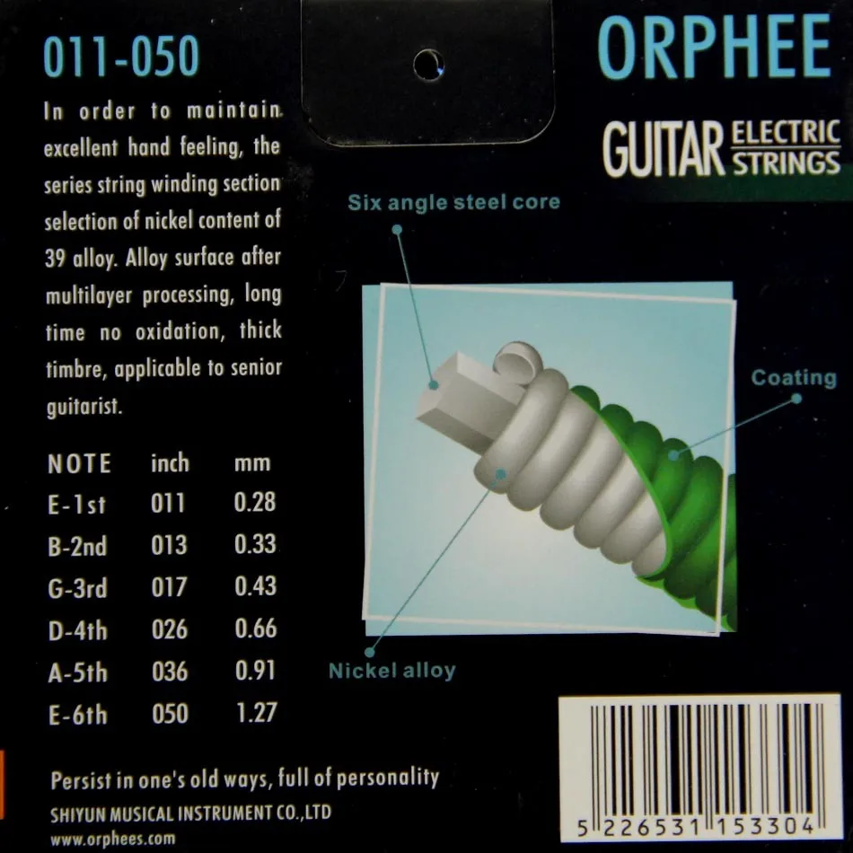 

Orphee DE-4X Electric Guitar Strings Nickel Alloy String Medium string 6pcs/set guitar accessories