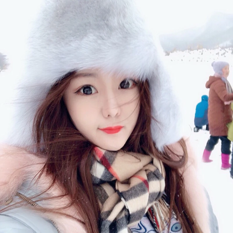 Мужская шапка бомбер из 2019 натурального Меха чернобурки со звездами и мехом