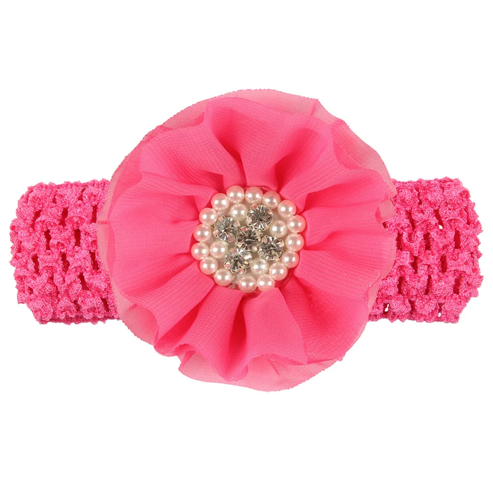 1 Piece MAYA STEPAN Children Pearl Rhinestones Chiffon Head Flower Headdress Baby Newborn Hair Rope Headband Headwear Headwrap | Детская