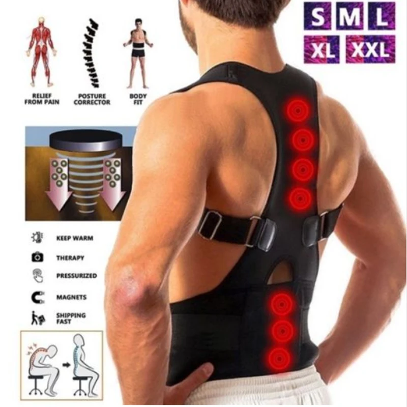 AOFEITE Magnetic Therapy Posture Corrector Brace Shoulder Back Support Belt Men Women Braces &amp Supports | Красота и здоровье