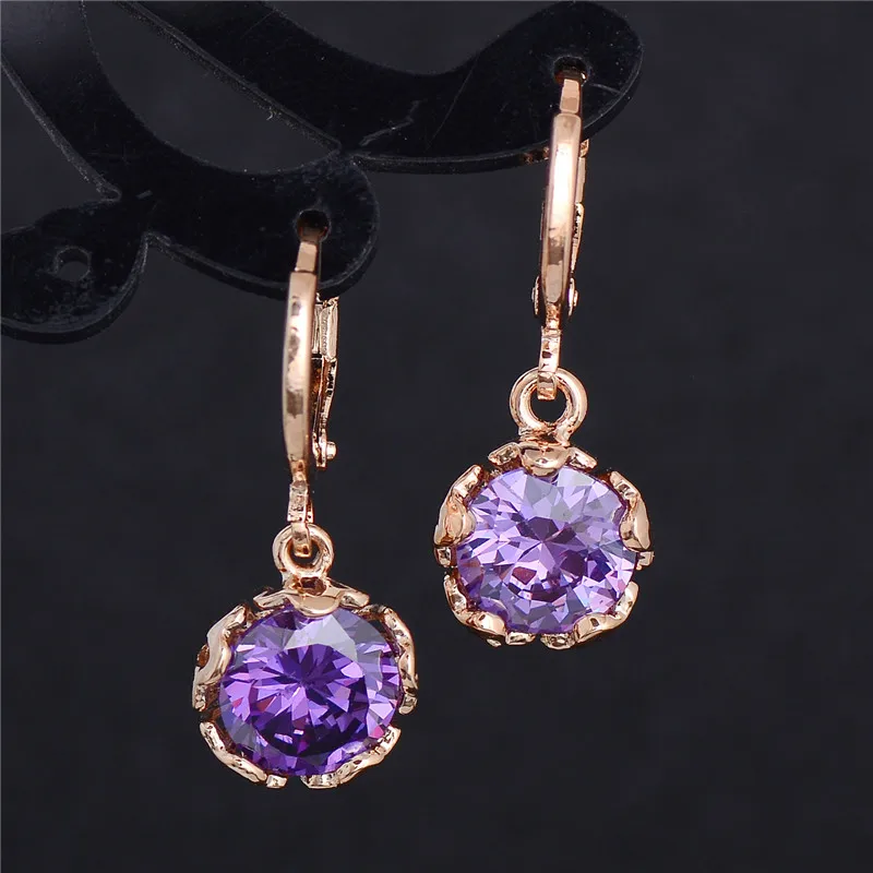 H:HYDE Fashion New Women/Girl's Gold Color White CZ Stone Dangle Earrings Gift Jewelry boucle d'oreille femme | Украшения и