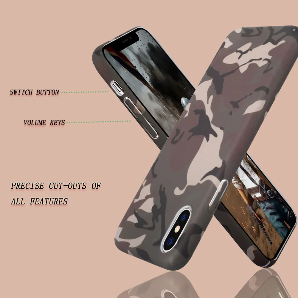 L-FADNUT винтажный камуфляжный чехол для iPhone X Xr Xs Max Модный Матовый Бампер 7 8 6 6S 5 5S SE