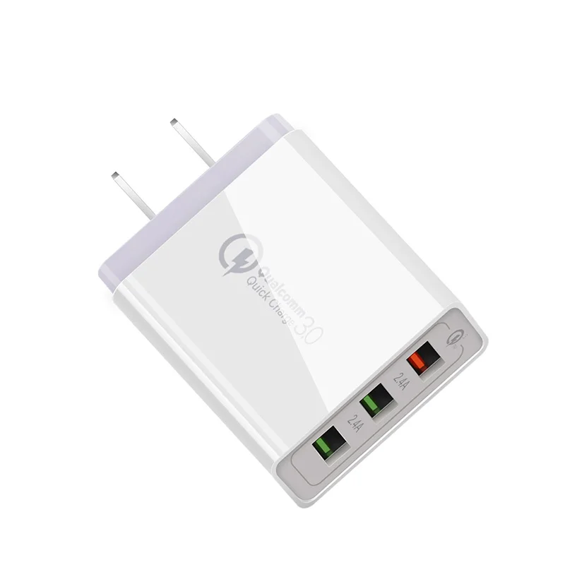 US Plug White Универсальный 30 Вт Быстрая зарядка QC 3,0 USB зарядное устройство для iPhone 7 8 X XS MAX samsung S9 S10 Plus huawei Xiaomi EU US plug адаптер питания - Тип штекера: US Plug White