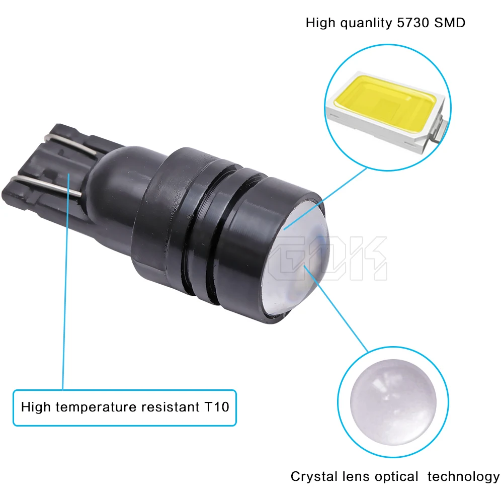 Высокое качество 2 x T10 Светодиодные лампы w5w Автомобильные DRL 5730 5630 SMD 194 168 зазор