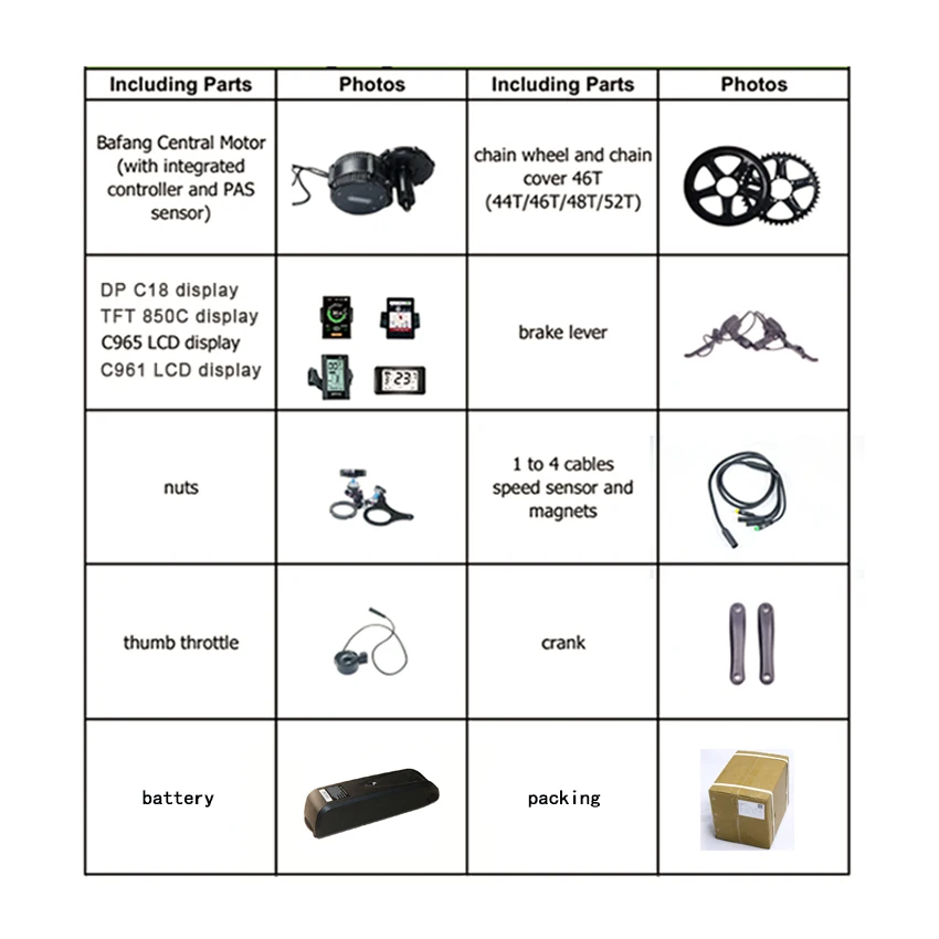 Bafang BBS02B 48V750W мотор среднего привода для электровелосипеда комплект