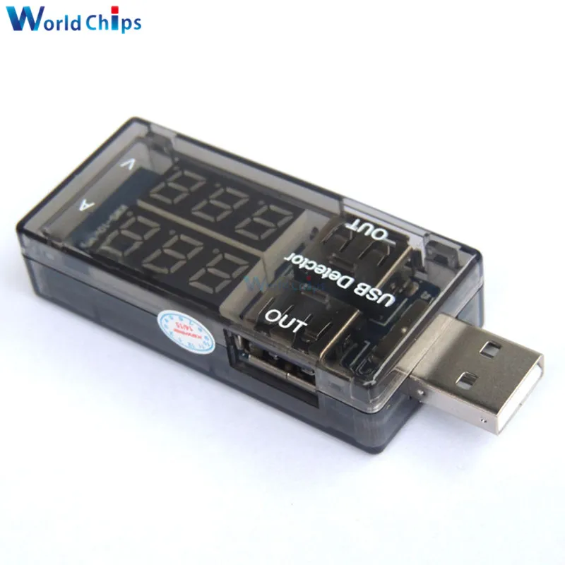 Двойной USB зарядный детектор напряжения тестер батареи Вольтметр Амперметр
