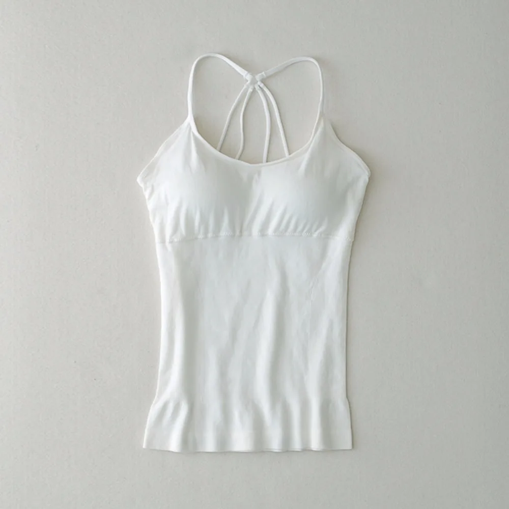 Bonjean Бег жилет Топы корректирующие Танк Твердые Цвет Спортивная Singlet сзади Крест