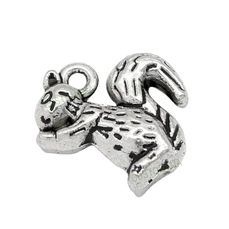 

30pcs-античное тибетское серебро 3D белка Подвески кулон 18x15x6мм