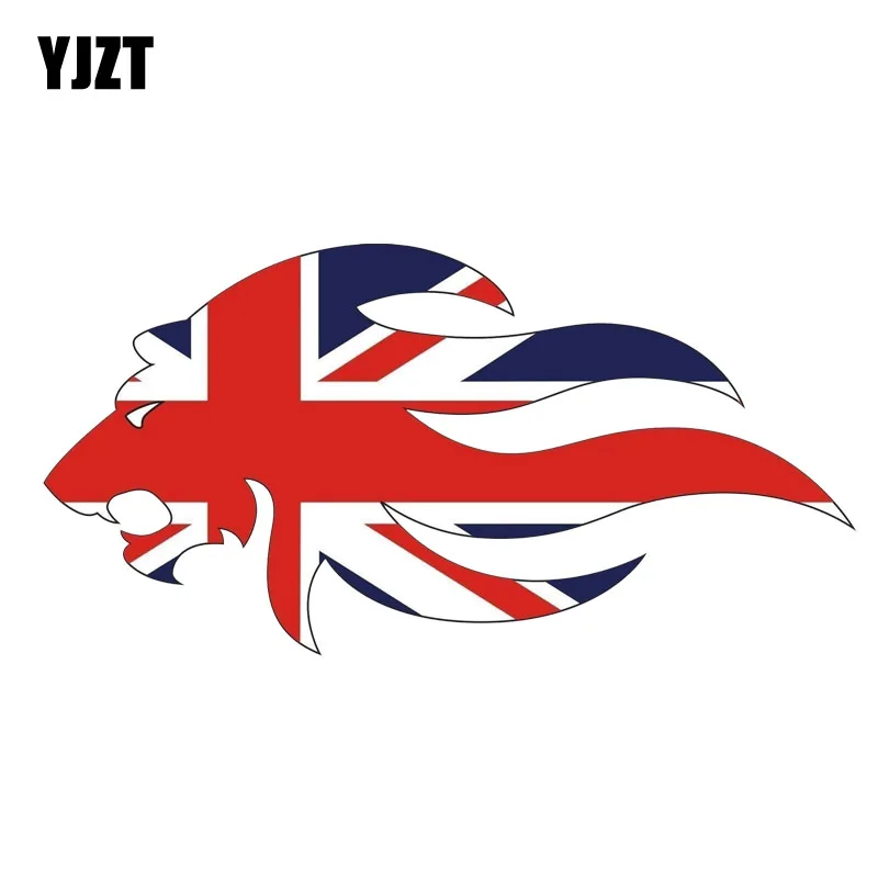 

YJZT 8.5CM*16.8CM Personality Great Britain Union Jack Lion Car Sticker Decal PVC 12-1555