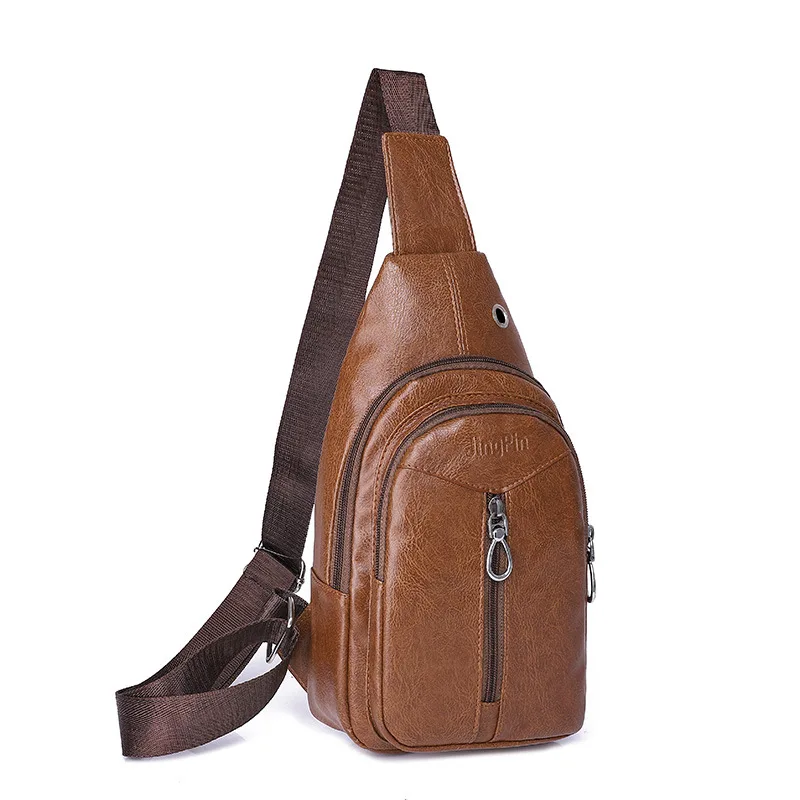 Fashion Chest Bag For Men Man Casual Crossbody Male pu Leather Designer Bolsos |