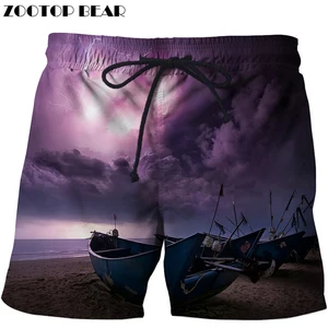 Мужские пляжные шорты с принтом лодки, мужские 3d короткие пляжные шорты, быстросохнущие пляжные шорты, мужские пляжные шорты для моря, Прямая поставка, размеры