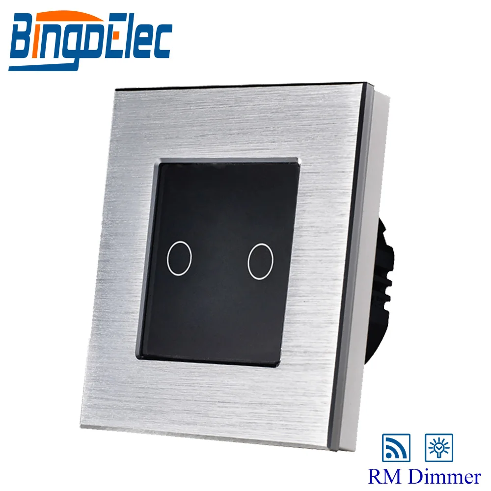 White Bingoecle, 2 банды, 1 способ, сенсорный выключатель, беспроводной пульт дистанционного управления, настенный выключатель, стандарт ЕС, алюминий, RF, 433 МГц, сенсорный светильник, переключатель - Цвет: White